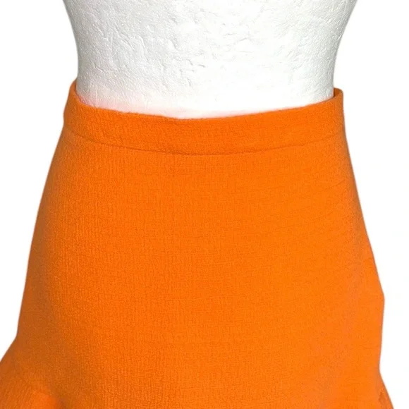 Zara Orange Textured Tweed Ruffle Mini Skirt - S - Picture 5 of 14